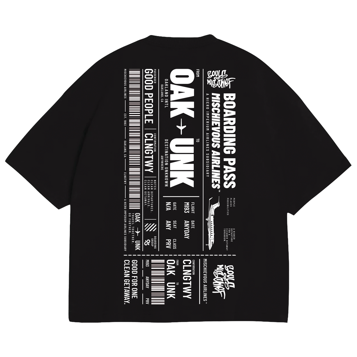 BOARDING PASS TEE (BLACK)
